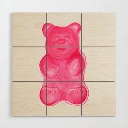 Pink Gummy Bear  Wood Wall Art