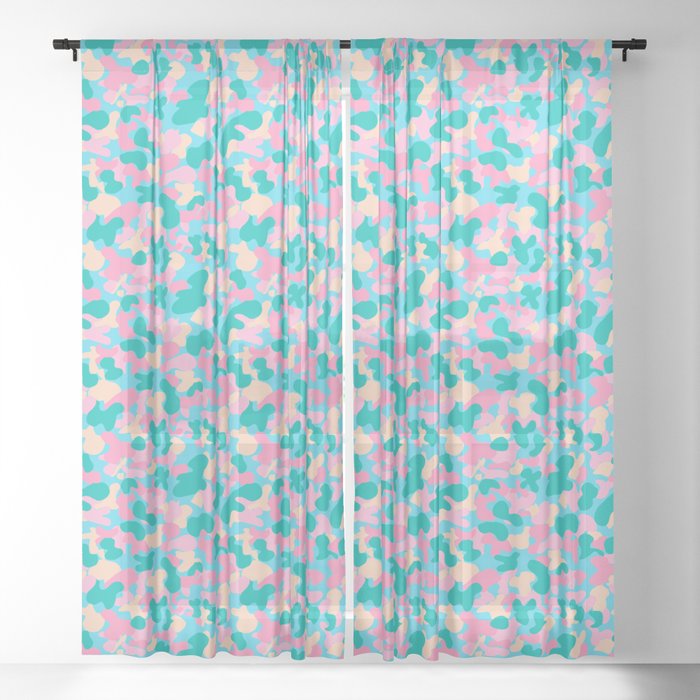 Camo - Bubblegum Sheer Curtain