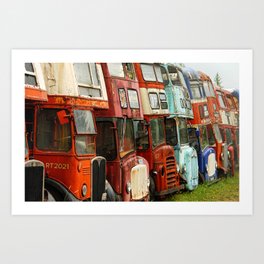 London Busses with Patina Art Print