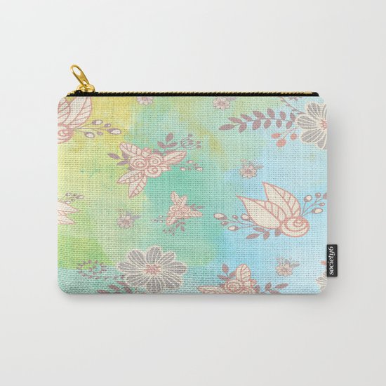 Soft flower pattern Carry-All Pouch