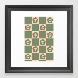 Poison Petals - Olive & Beige  Framed Art Print