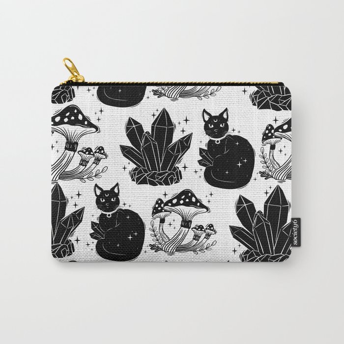 black cat, magic cat pattern, witch cat pattern, halloween cat pattern Carry-All Pouch