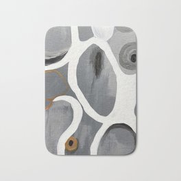 Grey white shapes geometry Bath Mat | Painting, White, Grey, Street Art, Acrylic, Oil, Shapesgeometry, Pattern, Abstract, Black And White 