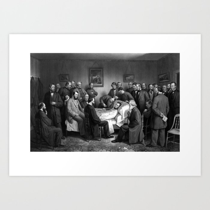 President Abraham Lincoln On His Deathbed Art Print