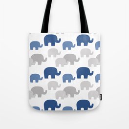 Navy Blue Elephant Silhouette Tote Bag