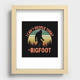 Bigfoot Funny Sasquatch I Can't People Today Humor Retro Recessed Framed Print