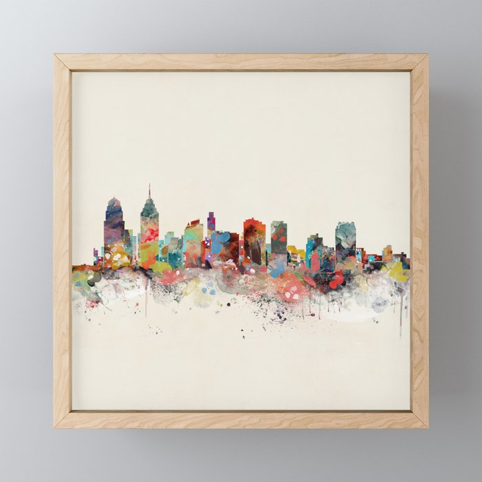 philadelphia skyline Framed Mini Art Print