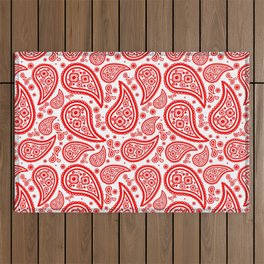 Paisley (Red & White Pattern) Outdoor Rug