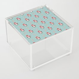 Christmas Seamless Pattern with Penguin on Blue Background Acrylic Box