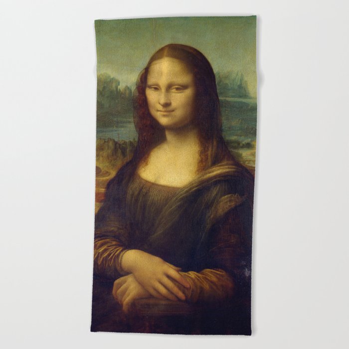 Mona Lisa by Leonardo da Vinci Beach Towel