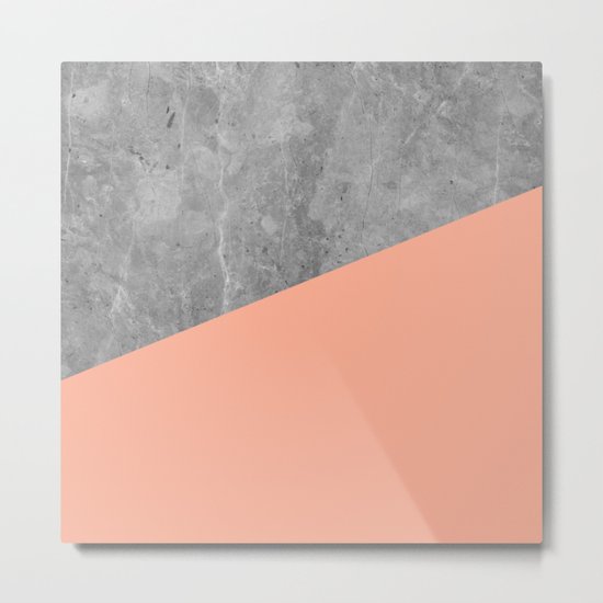 Geometry 101 Sweet Peach Pink Metal Print