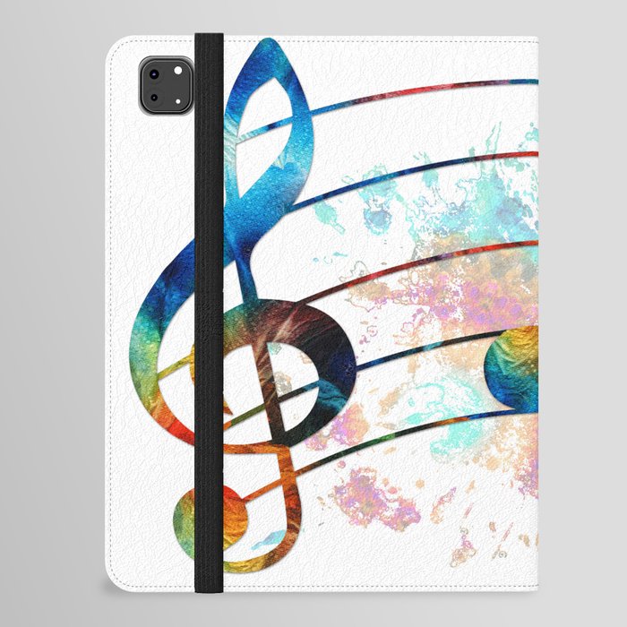 Magical Musical Notes - Colorful Music Art by Sharon Cummings iPad Folio Case
