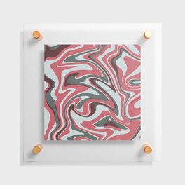 Unique Red And Grey Liquid Marble,Swirl Abstract Pattern Floating Acrylic Print