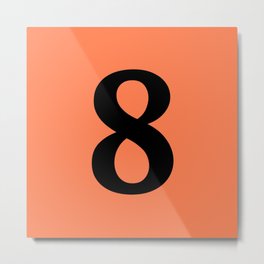8 (BLACK & CORAL NUMBERS) Metal Print | Design, Personalise, Digits, Customization, Numeral, Blackandcoral, Eights, Number, Digit, Math 