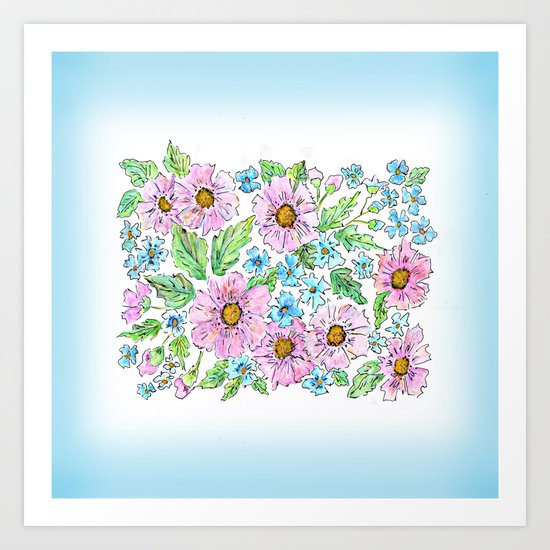 Colorful floral pattern . 1 Art Print