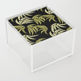 Hawaiian Golden Palm Leaves Paradise On Black  Acrylic Box