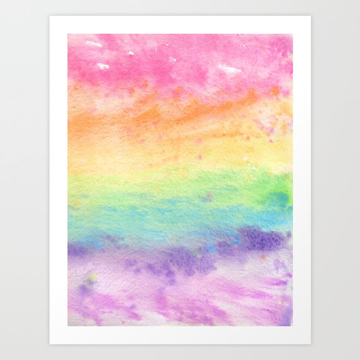 Watercolor Rainbow Wash Art Print