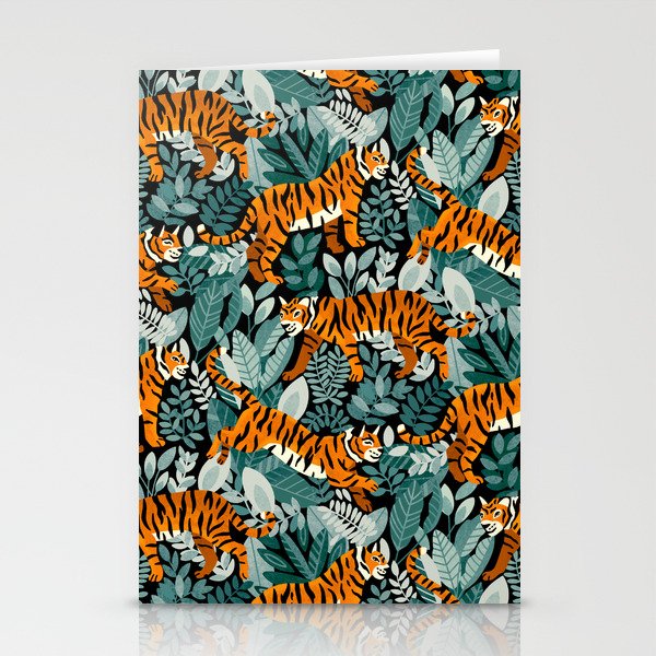 Bengal Tiger Teal Jungle Stationery Cards