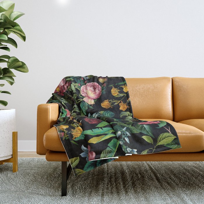 Floral Jungle Throw Blanket