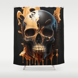 Skull Coffee Espresso Mocha Shower Curtain