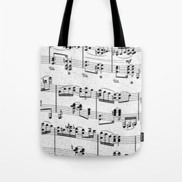 Stylized Music Paper Partition Pattern Tote Bag