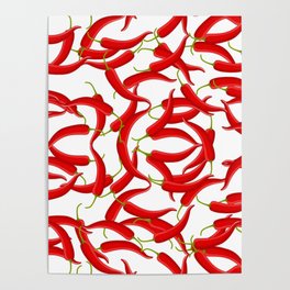Peperoncino pattern, idea regalo divertente, piccantino Italia Poster