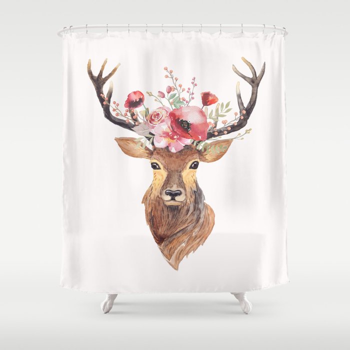 Bohemian Deer Shower Curtain