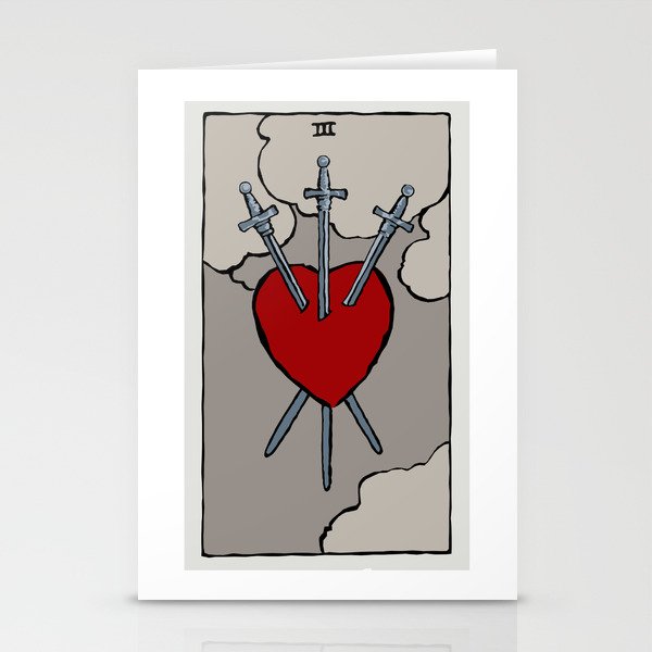 Three of Swords Stationery Cards