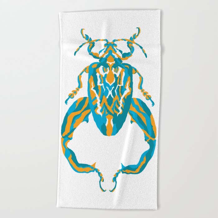 Sagra Beetle _ Psychedelic bug 3.2 _ Besouro Independente Beach Towel
