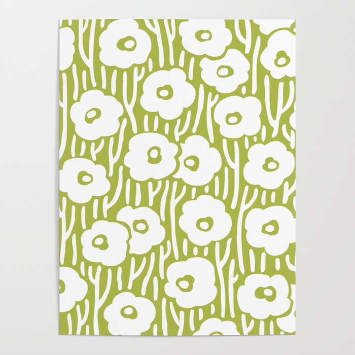 Wild Flowers Chartreuse 681 Poster