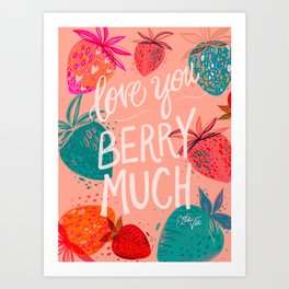 EttaVee Love You Berry Much Art Print