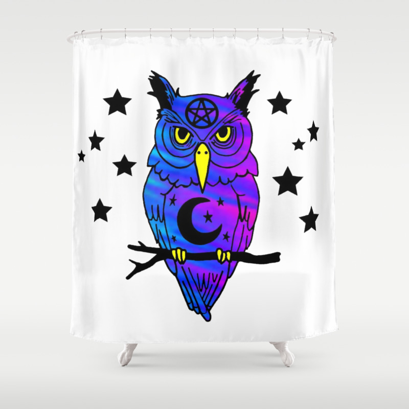 Psychedelic Pagan Owl Shower Curtain By, Pagan Shower Curtain