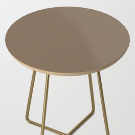 Deep Neutral Dark Brown Solid Color Pairs PPG Salted Pretzel PPG1077-6 - All One Single Shade Colour Side Table