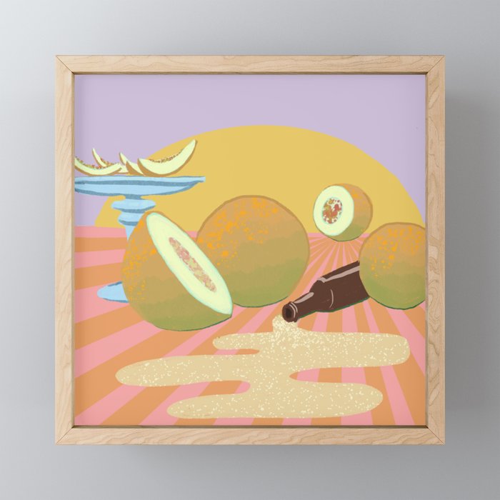 Melons and Beer Framed Mini Art Print