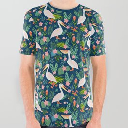 Floral Pelican All Over Graphic Tee