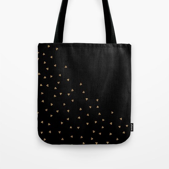 Gold Sparkle Glitter Heart- Luxury and glamour Hearts pattern Tote Bag