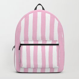 Pink and White Cabana Stripes Palm Beach Preppy Backpack