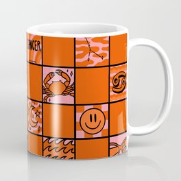Cancer Checkered Print Mug