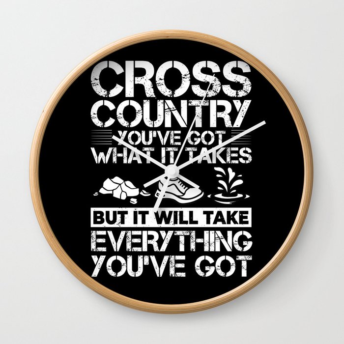 Cross Country Running Coach Training XC Run Race Wall Clock