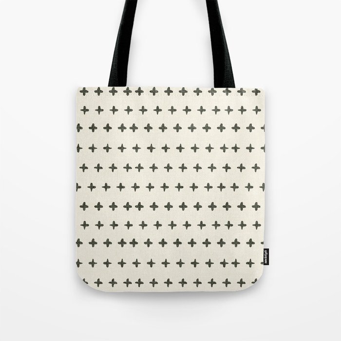 woven crosses - olive on cream Tote Bag