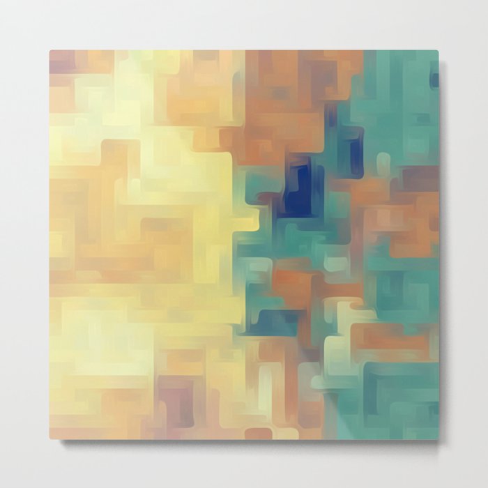 yellow green and brown painting abstract background Metal Print