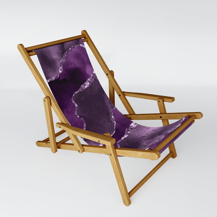 Purple Starry Agate Texture 04 Sling Chair