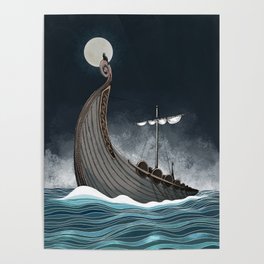 Viking Ship Poster