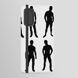 Set of 12 sexy men silhouettes on white background Android Wallet Case