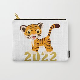 Happy New Year 2022 With Funny Tiger Cub Carry-All Pouch