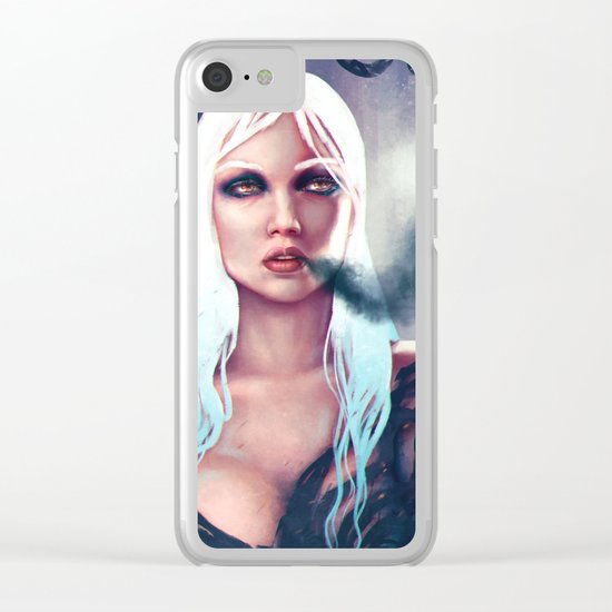 Flowers of the night fantasy digital painting Clear iPhone Case