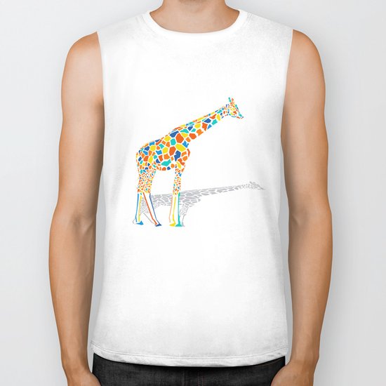 Technicolor Giraffe Biker Tank