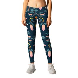 Folk Forest Scandinavian Birds Leggings