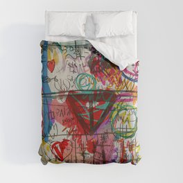 Graffiti Outsider Art from the Streets of South of France Duvet Cover