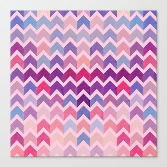 Watercolor Chevron Pattern II Canvas Print